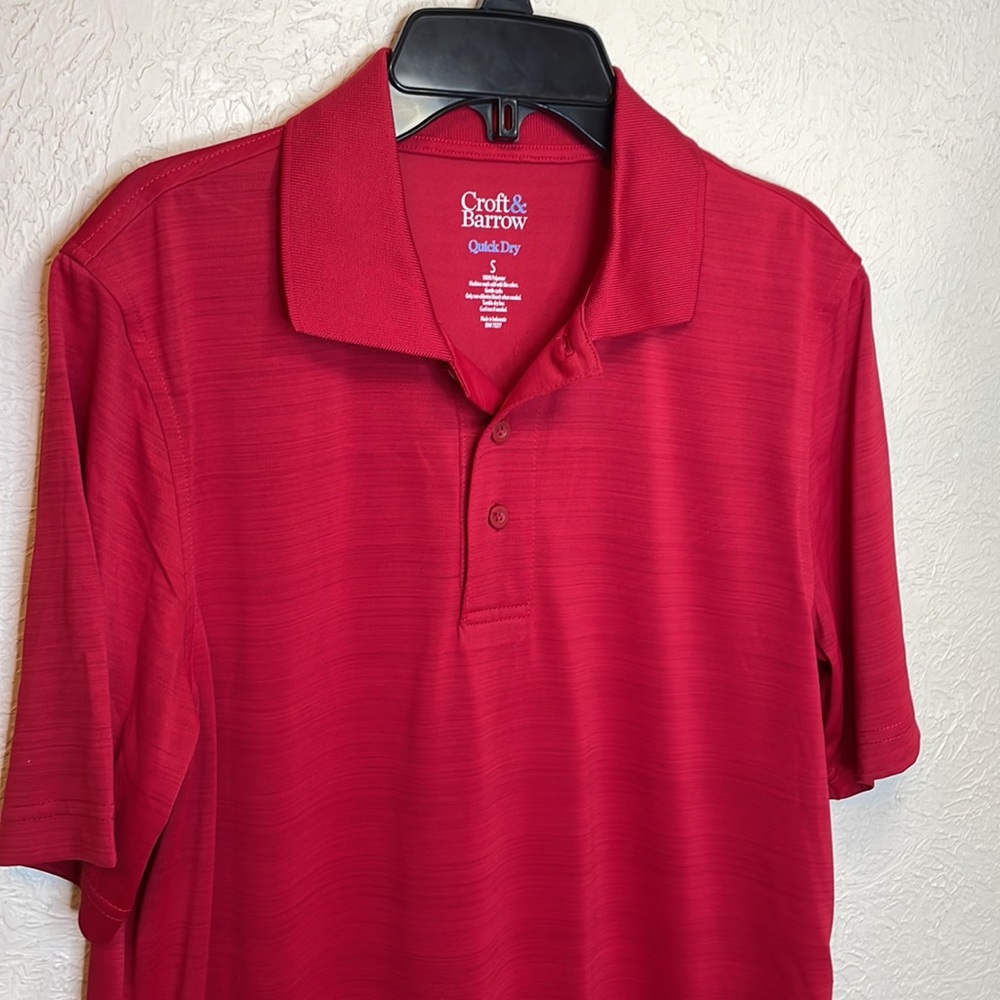 Croft & Barrow Mens Red Polo Quick Dry Shirt - Picture 3 of 8